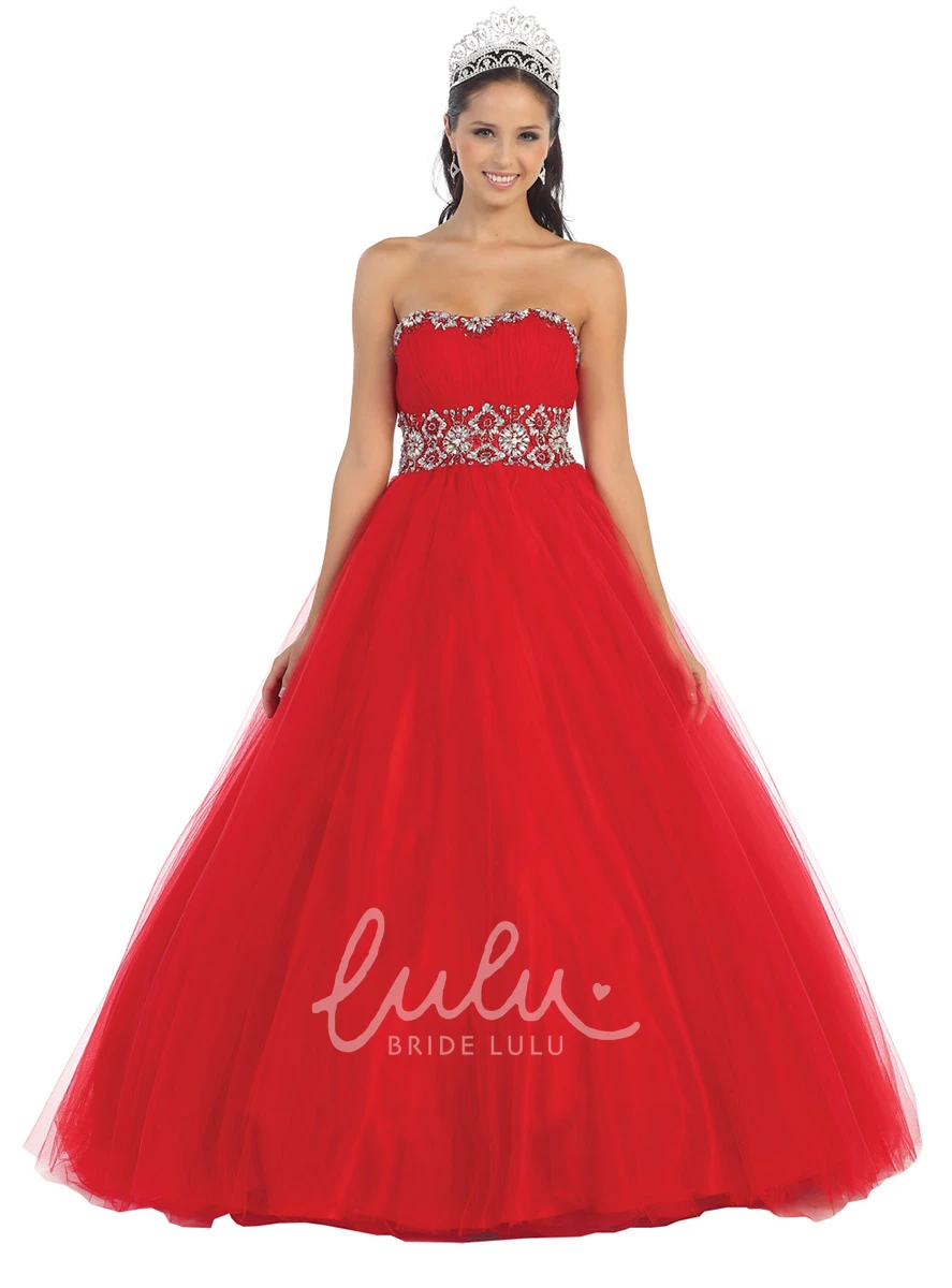 Tulle Corset Back Ball Gown with Waist Jewellery Formal Dress