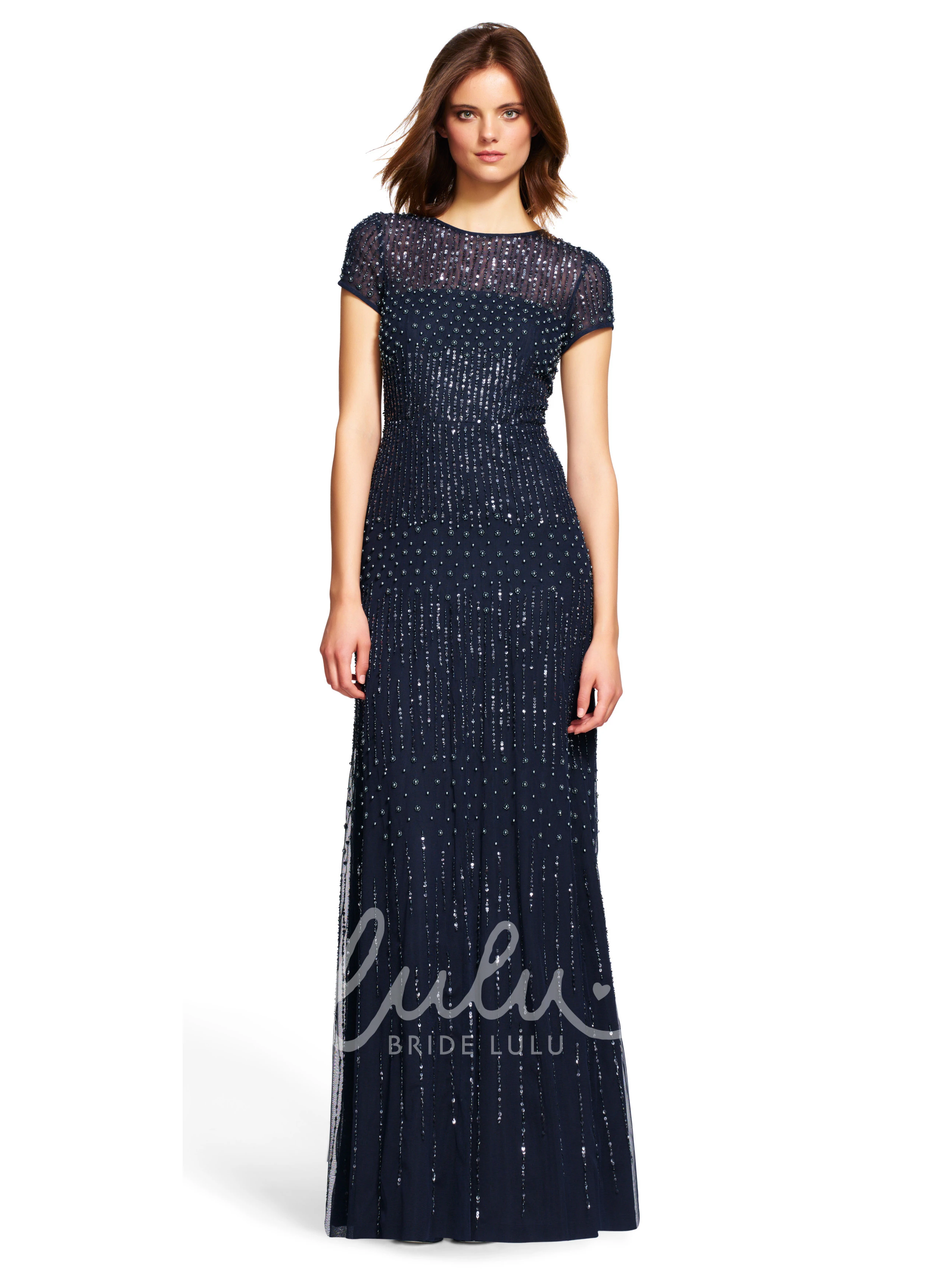 Jewel Neck Beaded Sequin Floor-Length Bridesmaid Dress Elegant 2025 Women's Dress