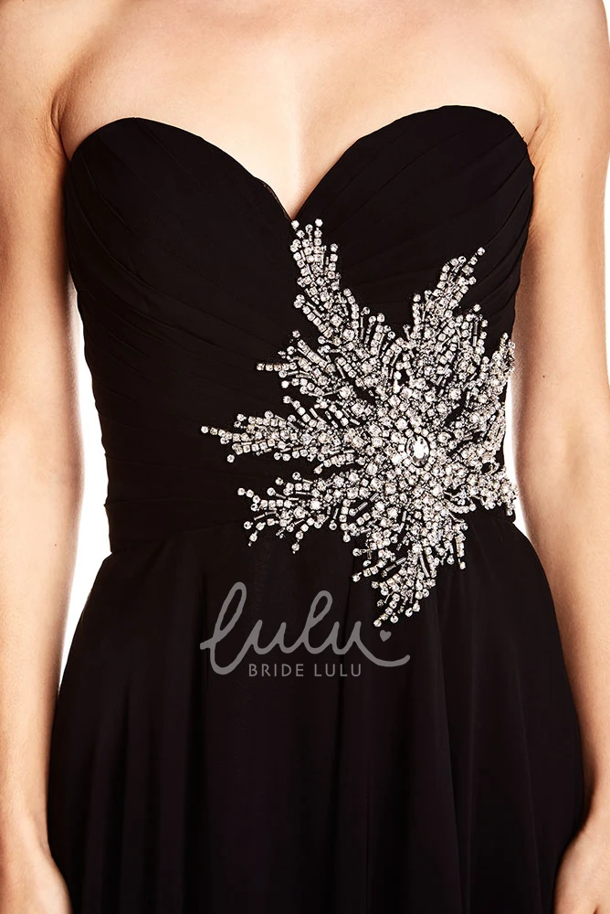 Sweetheart Sequined High-Low Prom Dress with Sleeveless Charm