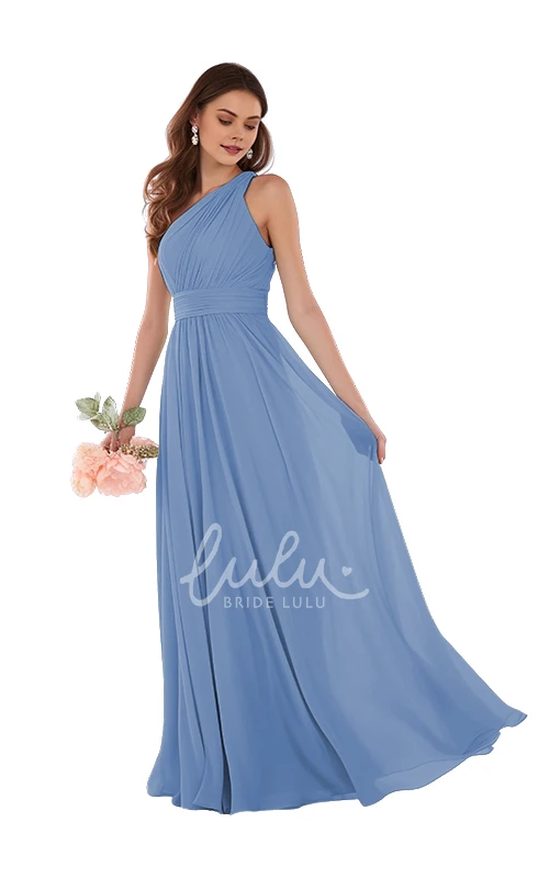 Elegant One-shoulder Chiffon Bridesmaid Dress A-Line 2025 Women