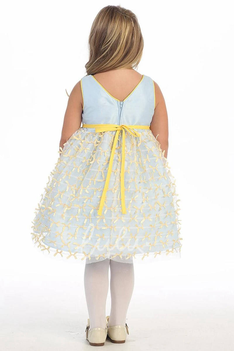 Sleeveless Bow Flower Girl Dress Dress for Girls