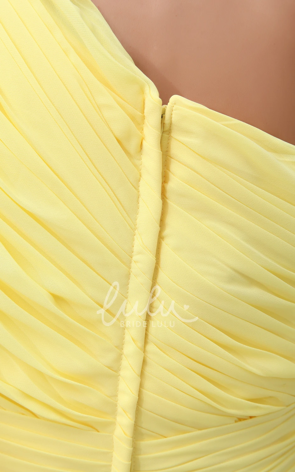 Vintage Chiffon One-Shoulder Bridesmaid Dress with Empire Waist