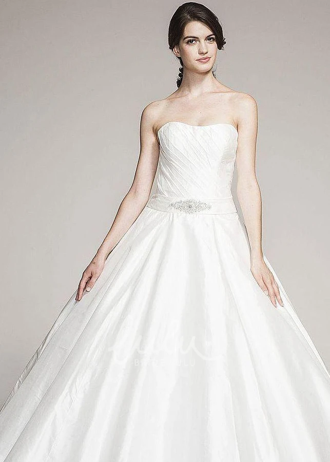 Beaded Tulle Ball Gown Wedding Dress with Strapless Neckline