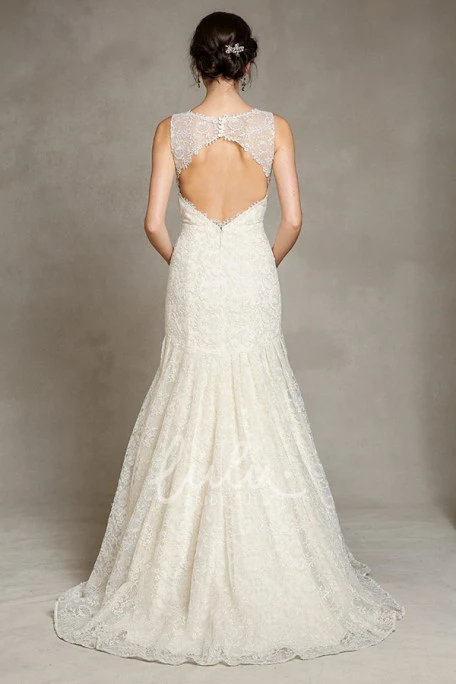 V-Neck Lace Floor-Length Wedding Dress Romantic Bridal Gown