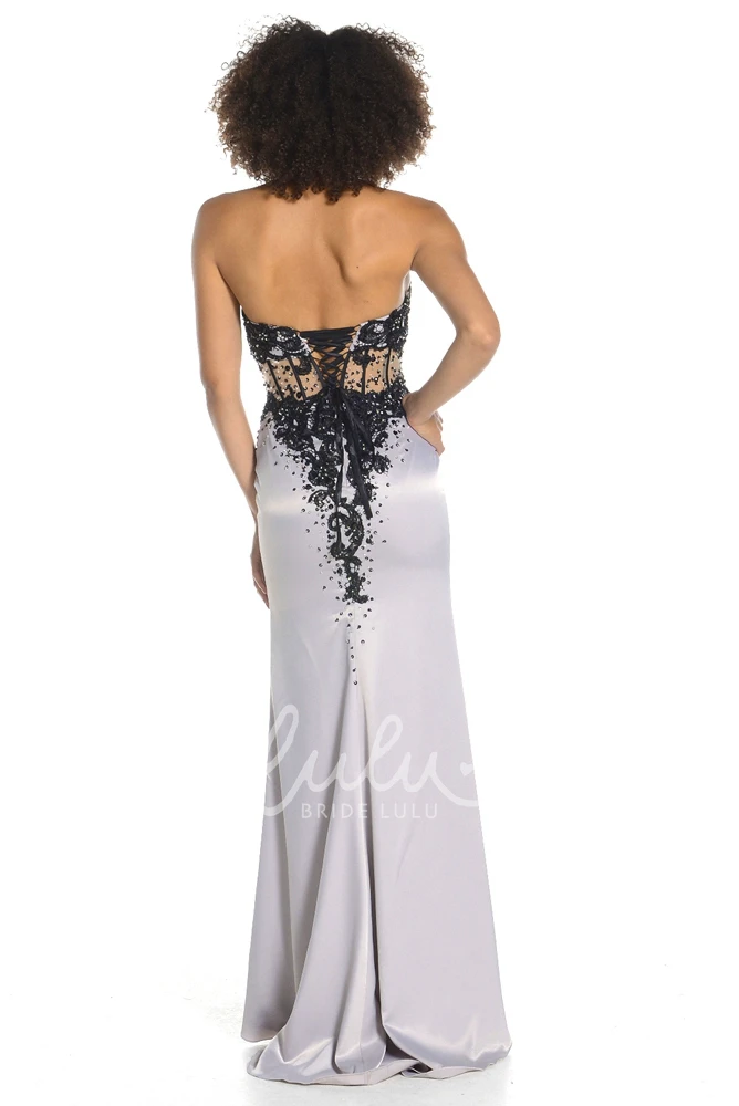 Mermaid Appliqued Sweetheart Sleeveless Prom Dress Unique Maxi Dress