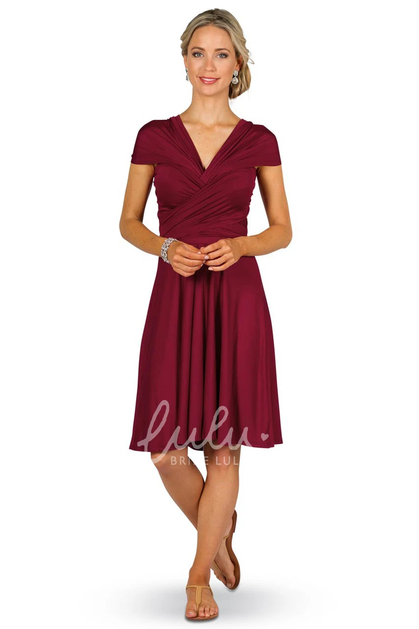 Knee-Length Sleeveless Chiffon Bridesmaid Dress with Criss-Cross Straps Unique Bridesmaid Dress