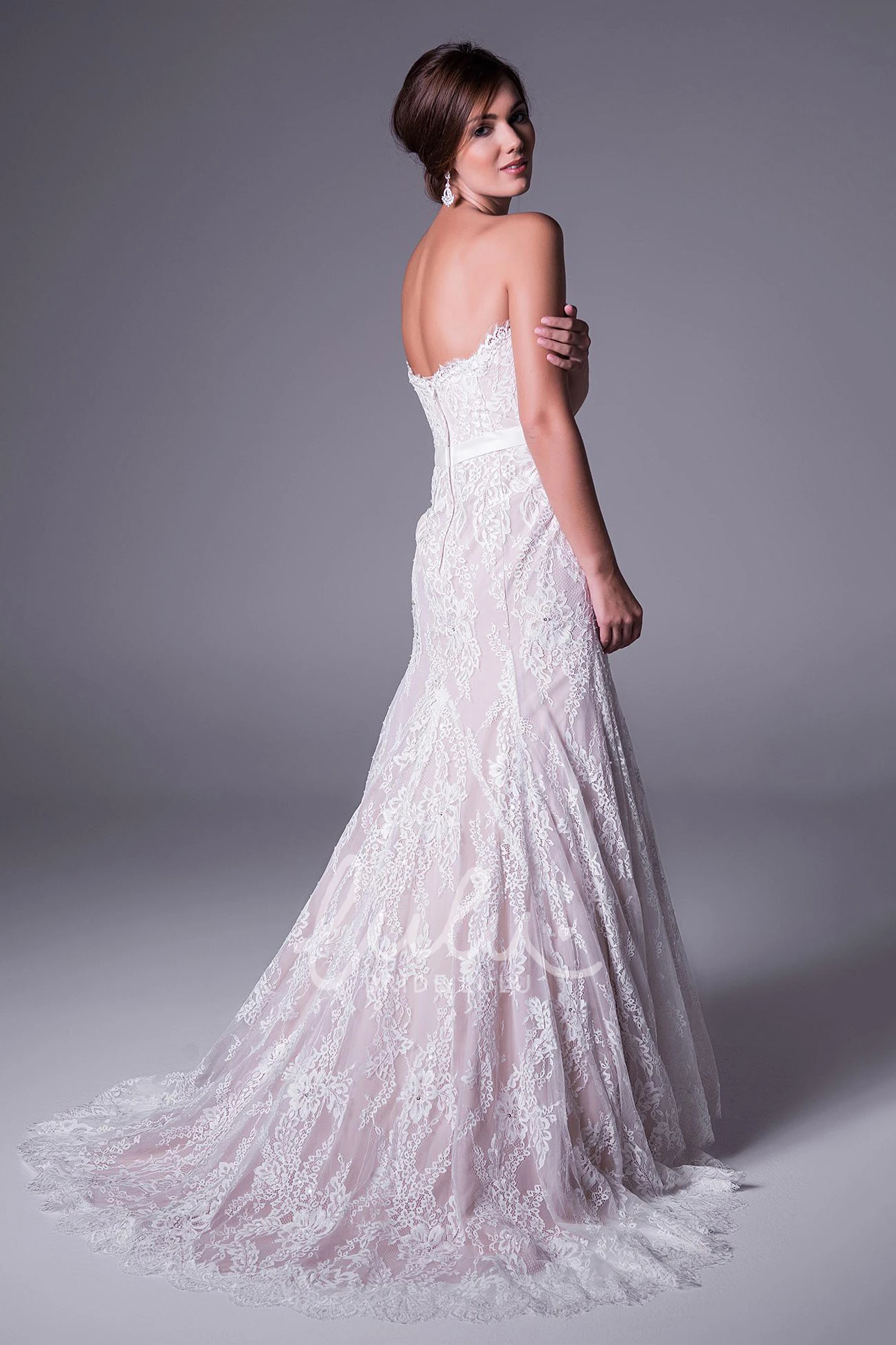 Lace Sweetheart Wedding Dress with Jeweled Embellishments