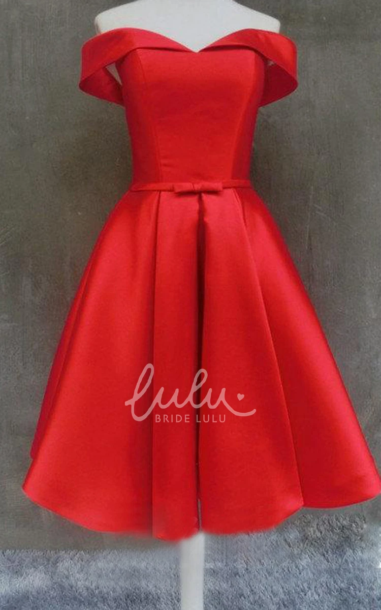 Satin Lace-up Back Dress with Off-Shoulder Design for Formal Occasions