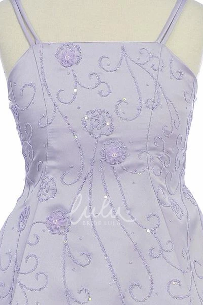 Ankle-Length Beaded Sequins&Satin Flower Girl Dress Modern Dress for Girls