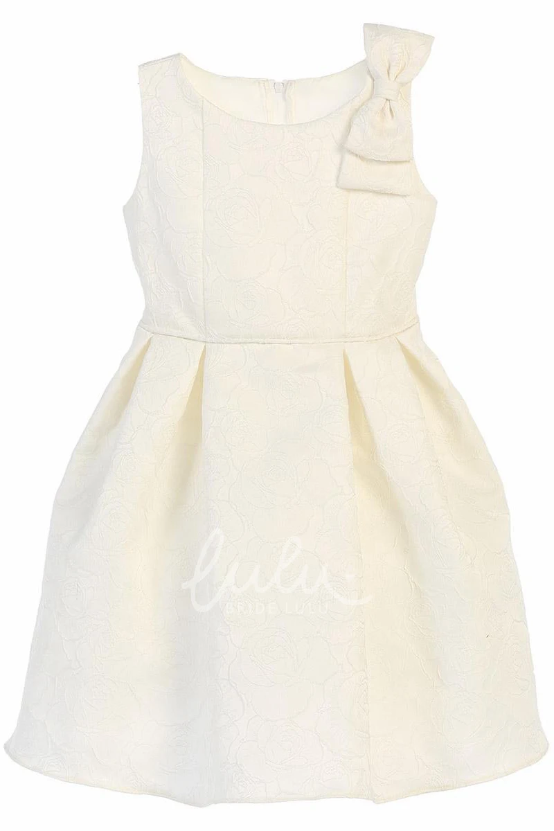 Flower Girl Dress with Pleated Tier and Sash Elegant Wedding Dress for Girls