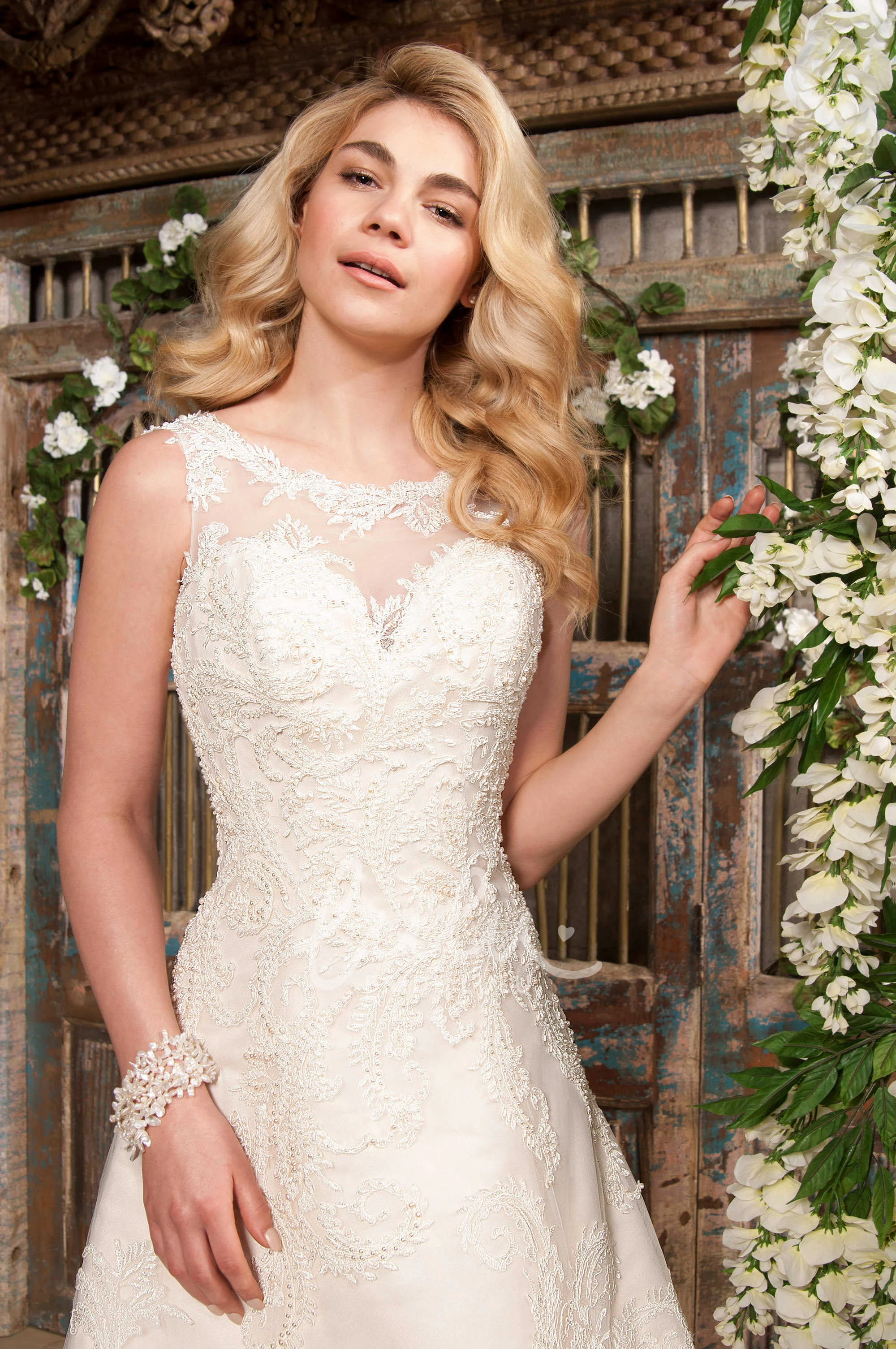 Strapless Lace Wedding Dress with Peplum and Mermaid Silhouette