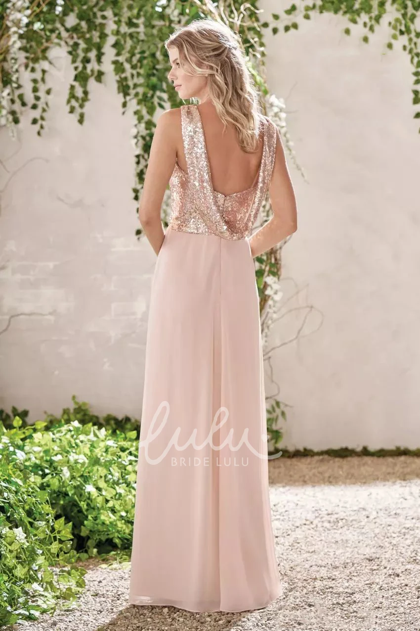 Chiffon Halter A-line Bridesmaid Dress with Sequins and Ruching