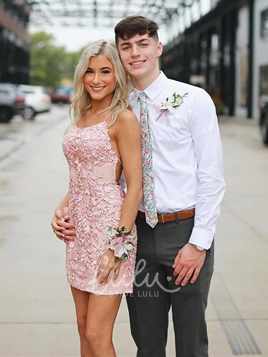 Bodycon Lace Pencil Homecoming Dress with Tied Back Casual Prom Dress