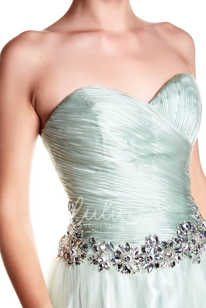 Sleeveless Sweetheart Tulle Prom Dress with Criss-Cross Flowy Prom Dress