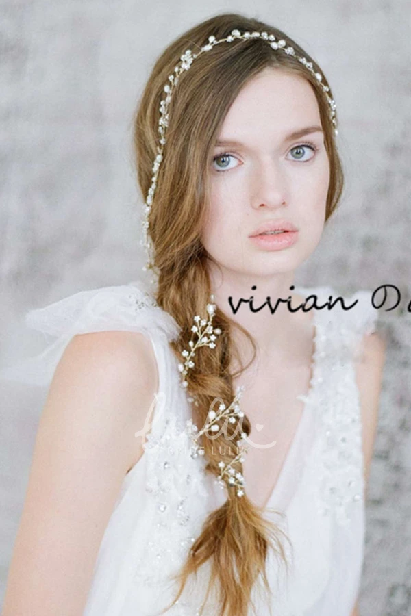 Natural Freshwater Pearl Soft Crown for Wedding Dress