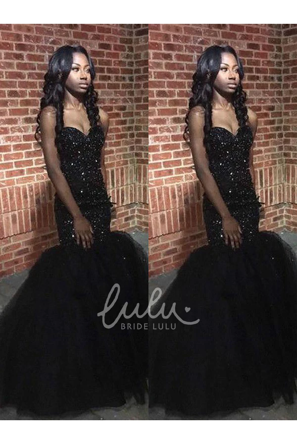 Sweetheart Tulle Mermaid Formal Dress with Floor-Length Hem