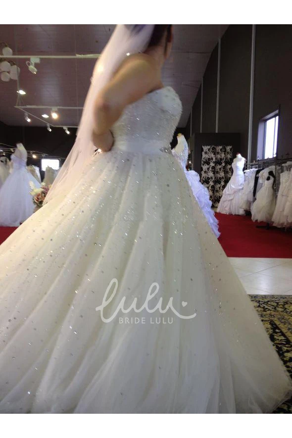 Tulle Sweetheart A-Line Wedding Dress with Zipper