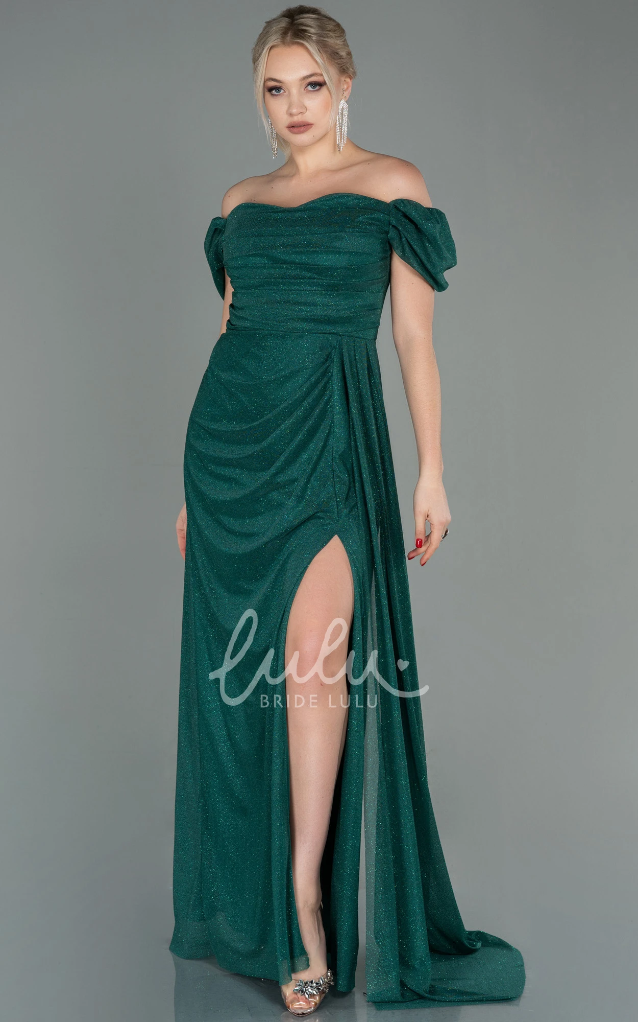 Off-shoulder Sequin Split Evening Dress Casual Women's Dress