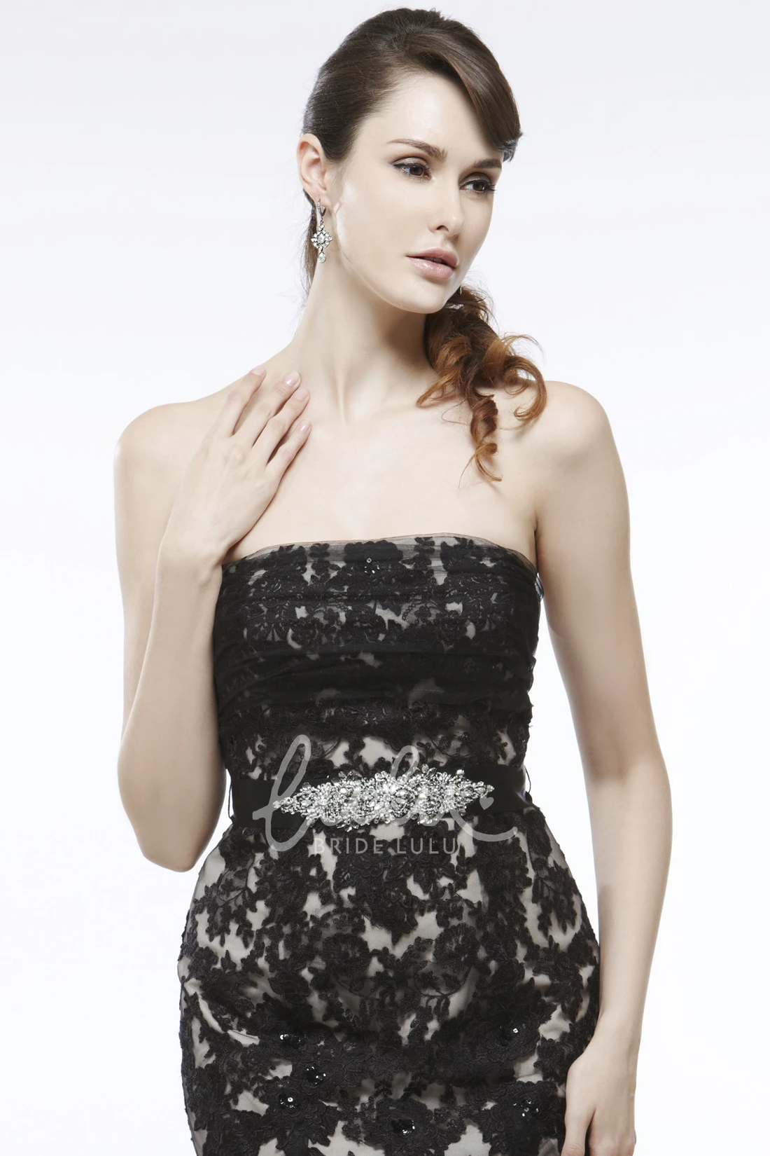 Sleeveless Mermaid Tulle Prom Dress with Jewelled Waist and Ruffles