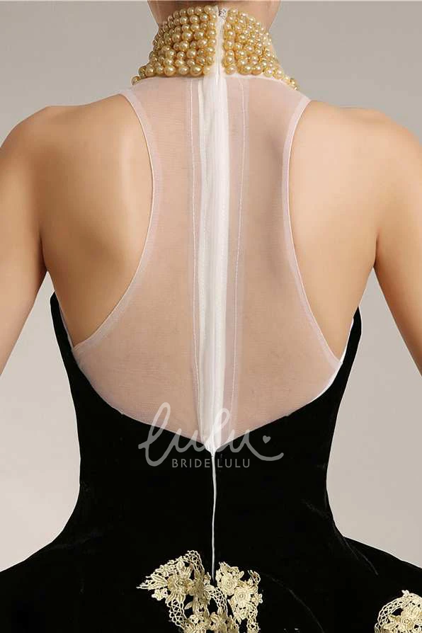 Peplum Mermaid Satin Formal Dress with High Neckline and Sleeveless Design