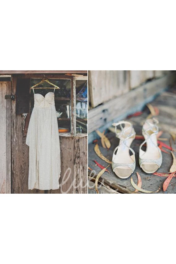 Spaghetti Strap Sleeveless Wedding Dress Glamorous Sequined Floor-length Women