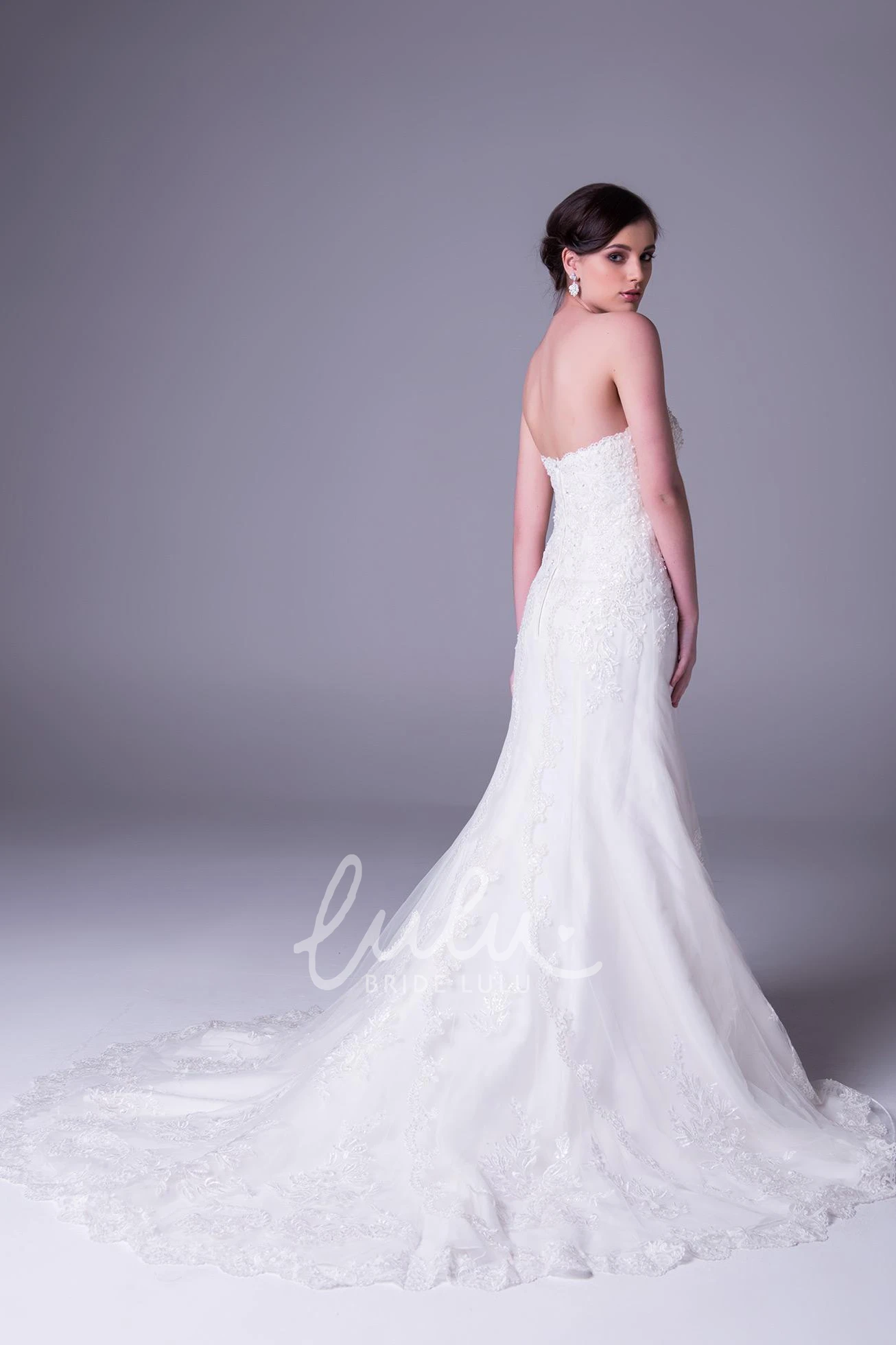 Lace A-Line Wedding Dress with Sweetheart Neckline and V-Back