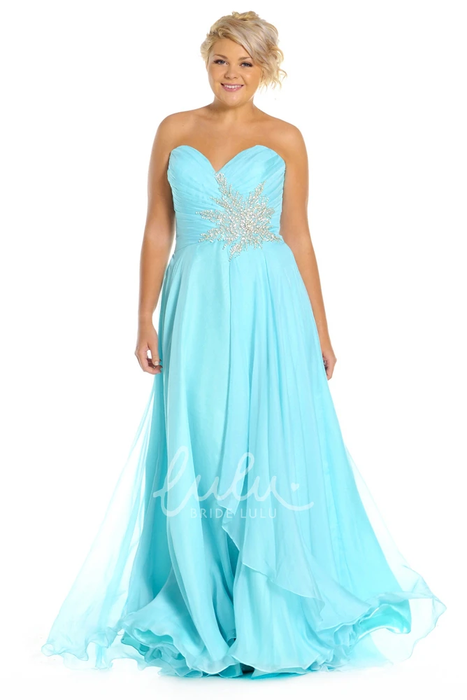 A-Line Sleeveless Sweetheart Appliqued Chiffon Prom Dress Simple Prom Dress