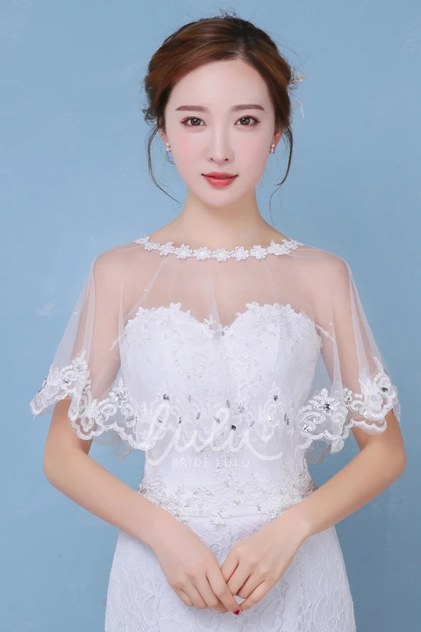 Lace Mesh Gauze Wedding Dress Shawl New Simple and Elegant