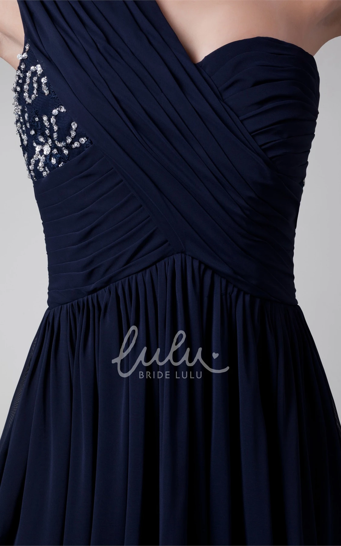 A-Line Chiffon Maxi Formal Dress Crystal Detailing Bridesmaid Dress