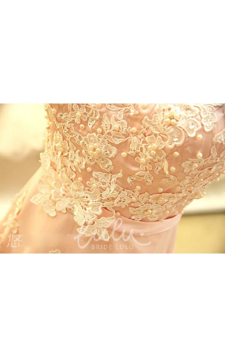 Sleeveless A-line Chiffon Dress with Lace Appliques Flowy and Chic