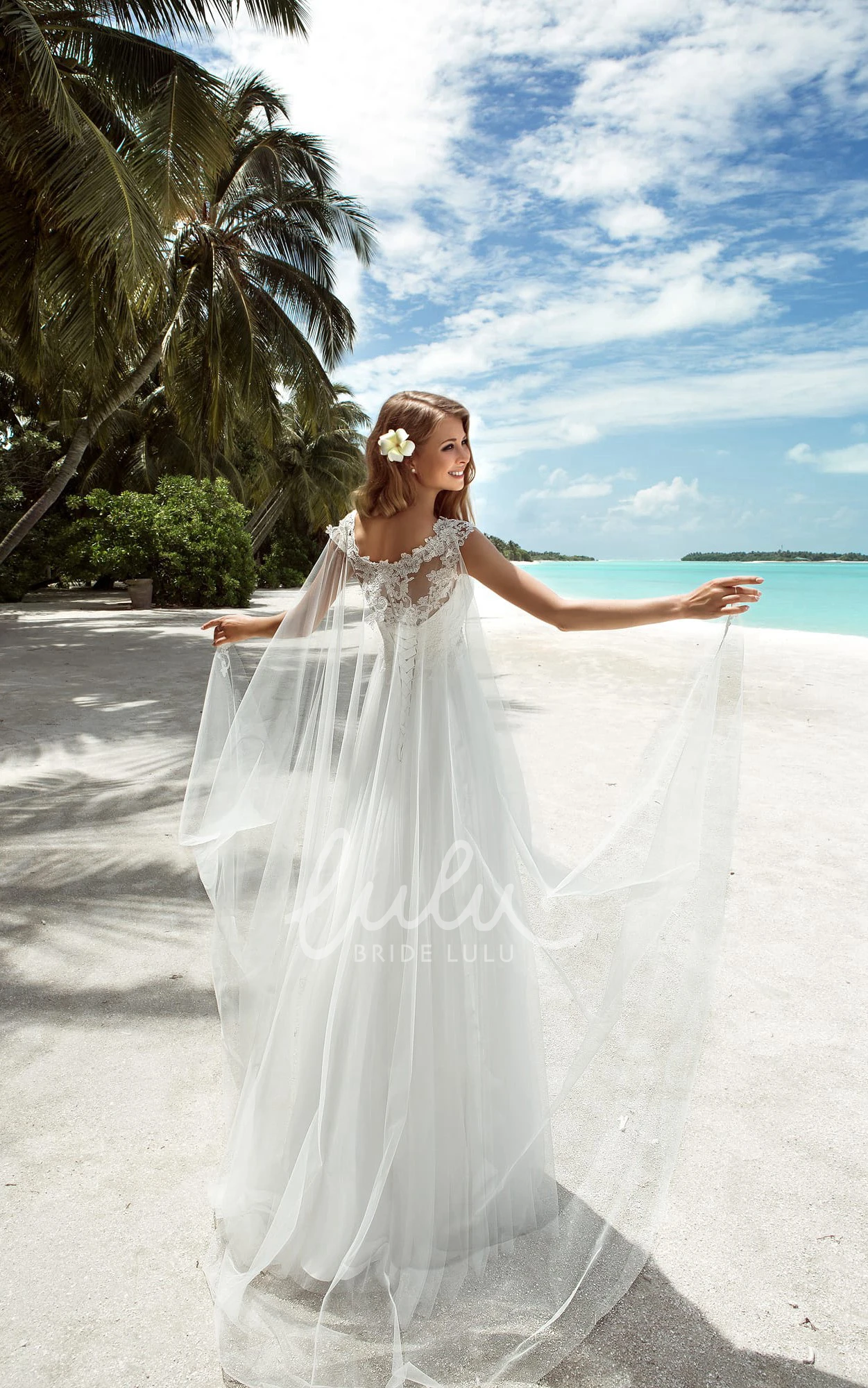 Empire Tulle Dress with Appliques and Beading for Formal Occasions