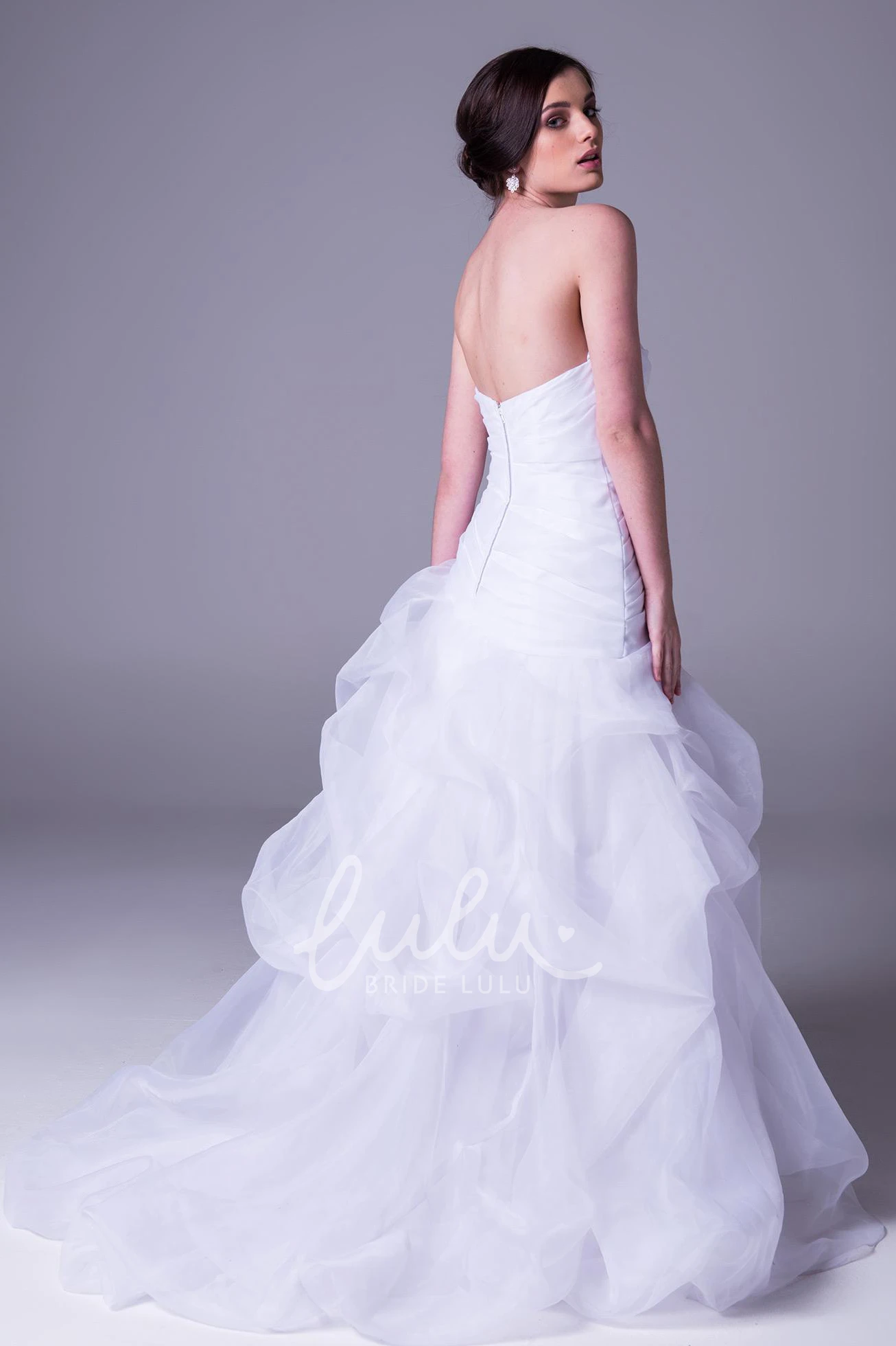Organza Split-Front Strapless Wedding Dress