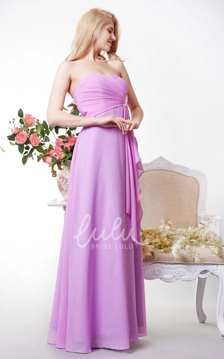 Beaded Chiffon Sweetheart Bridesmaid Dress with Crisscross Bodice