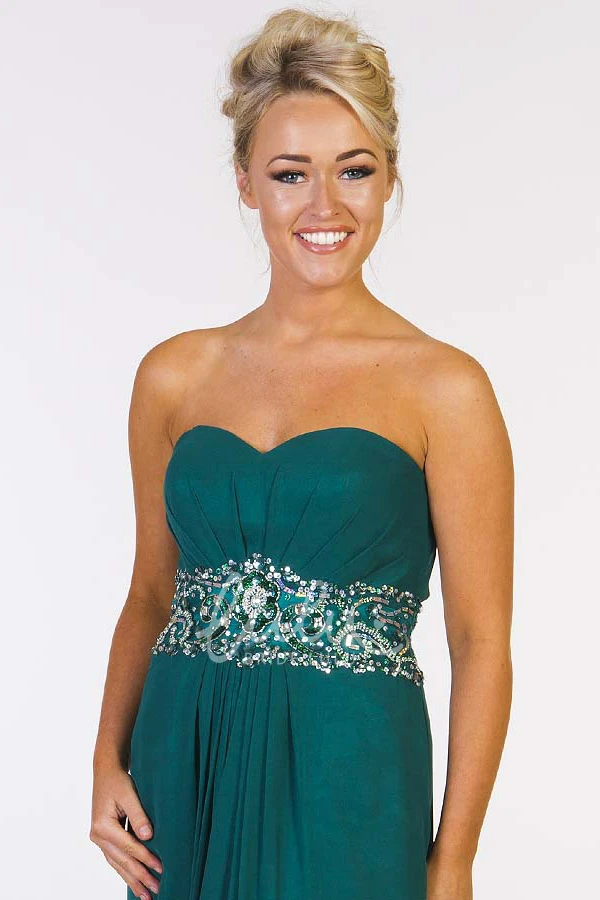 Jeweled Sweetheart Chiffon Prom Dress with Ruching Modern Prom Dress 2025