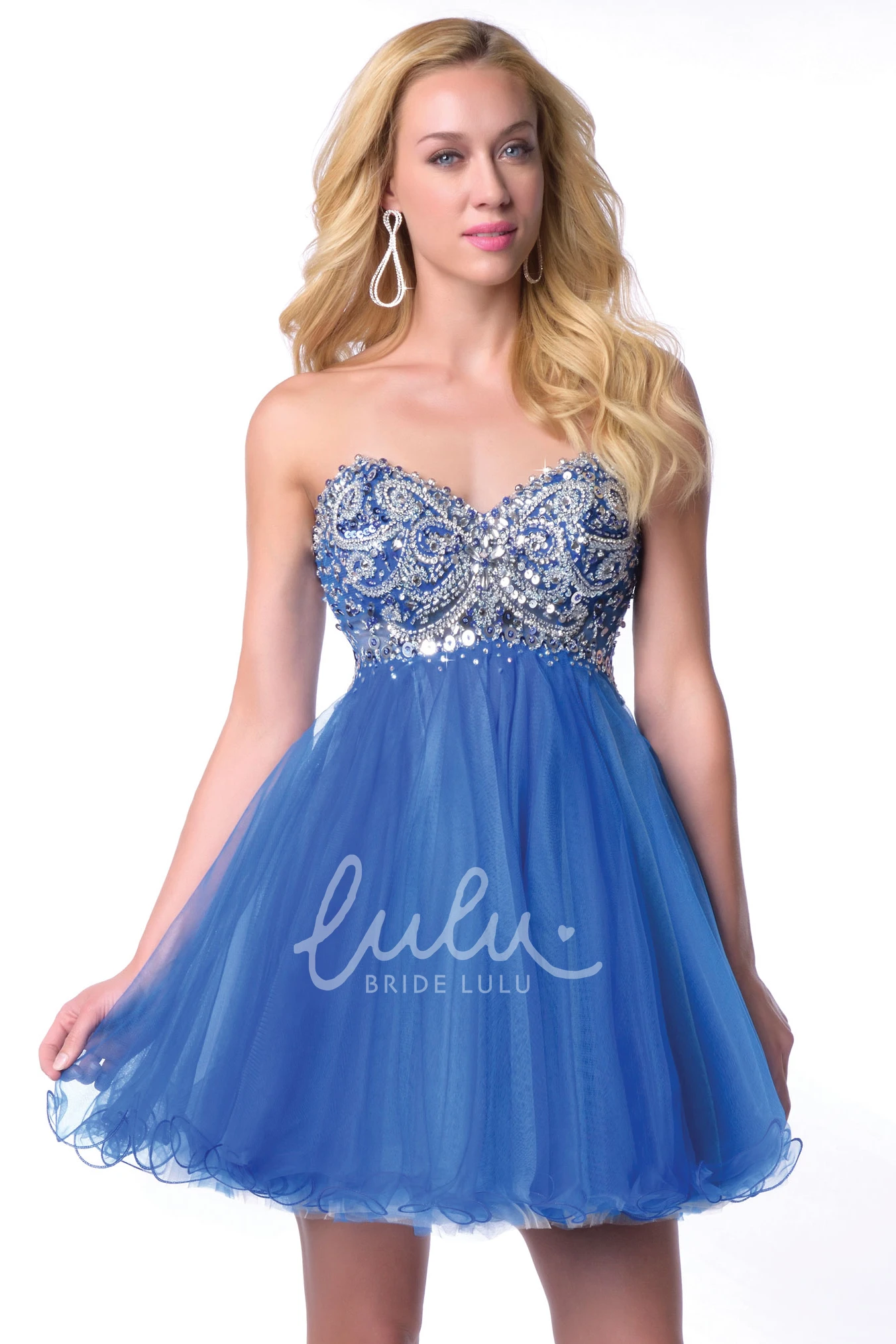Beaded Tulle Sweetheart Homecoming Dress with Corset Skirt Short Formal Dress