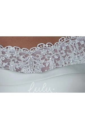 Off-Shoulder Sheath Lace Wedding Dress with Satin Ruching