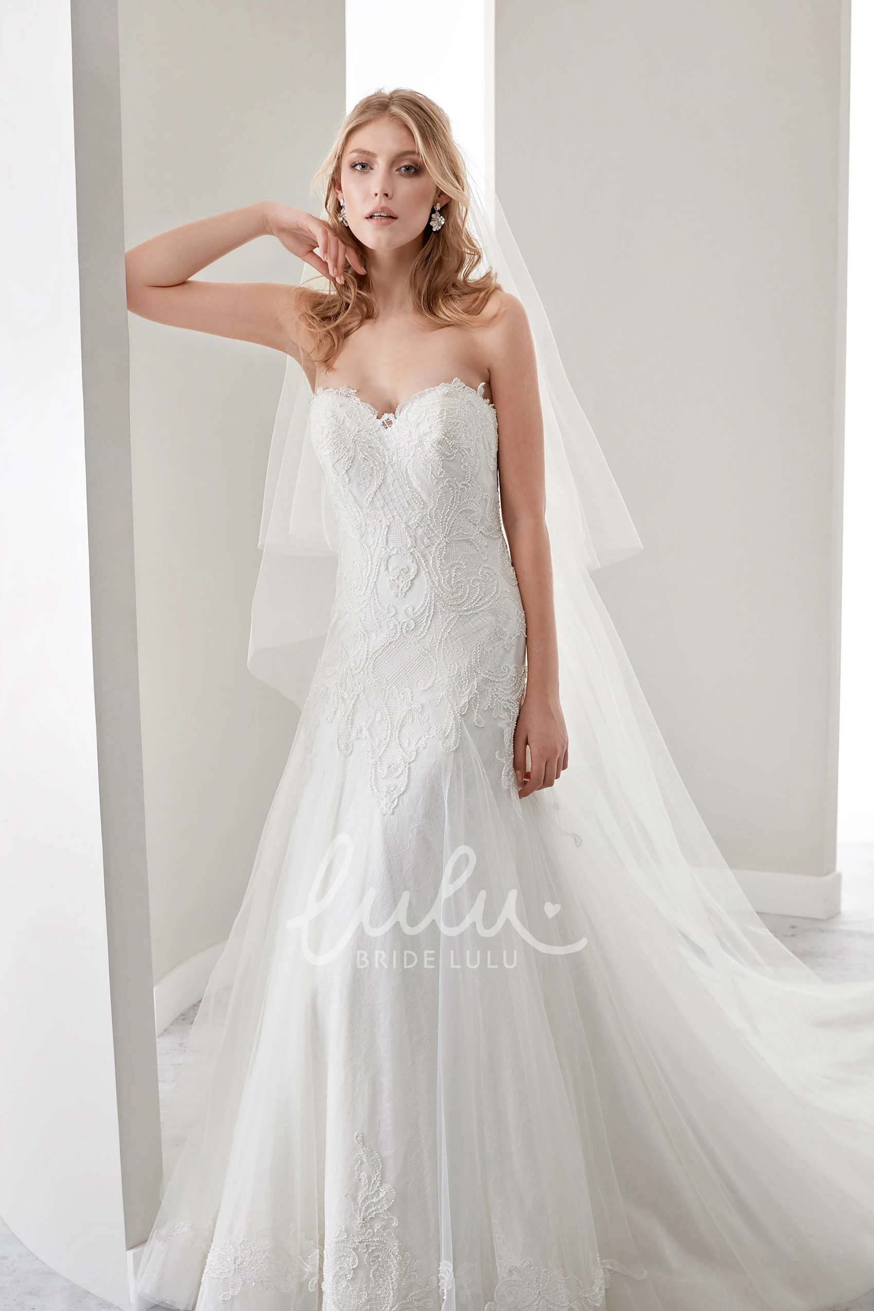 Sweetheart Mermaid Lace Wedding Dress with Appliques