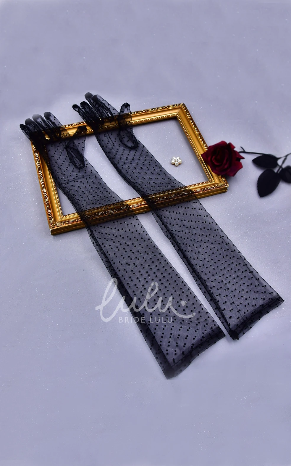 Wedding Ceremonial Gloves with Polka Dots