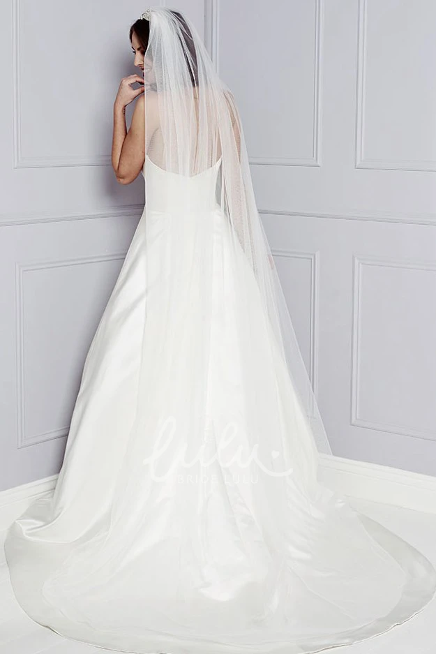 Satin Strapless A-Line Wedding Dress Maxi Length