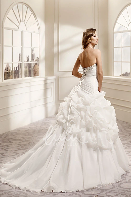 Sweetheart Organza Wedding Dress with Pick-Up and Beading Gorgeous Bridal Gown
