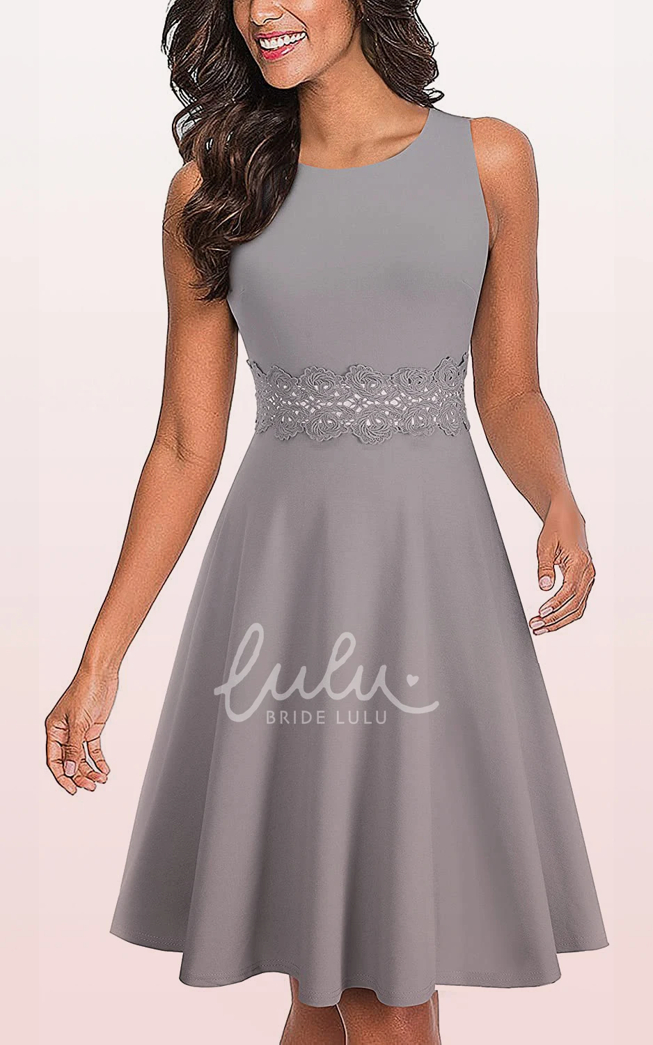 Modest A Line Sleeveless Spandex Formal Dress with Appliques and Sash