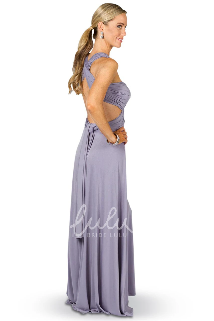 A-Line Floor-Length Haltered Chiffon Bridesmaid Dress Simple and Classy