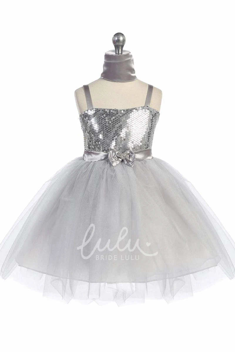 Beaded Tulle Flower Girl Dress with Cape Elegant Wedding Dress