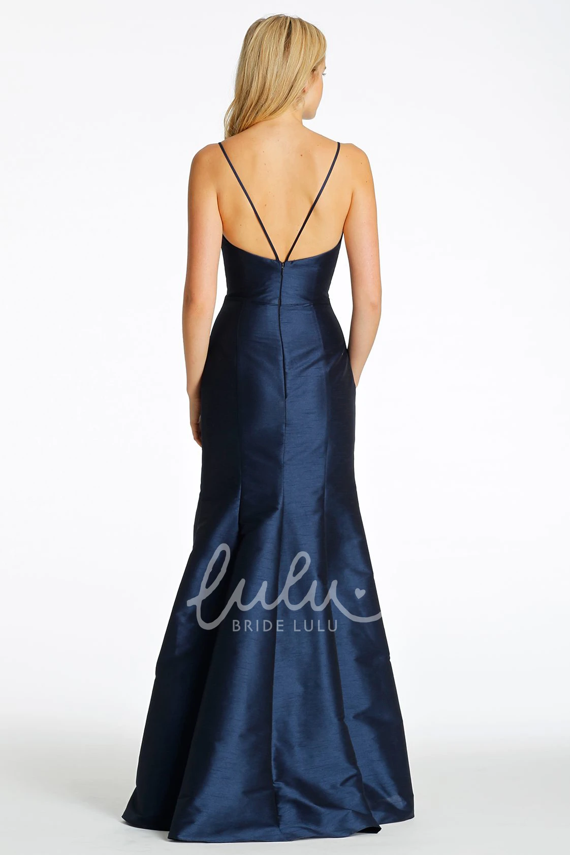 Satin Bateau Neck Sleeveless Bridesmaid Dress with Straps Modern Bridesmaid Dress