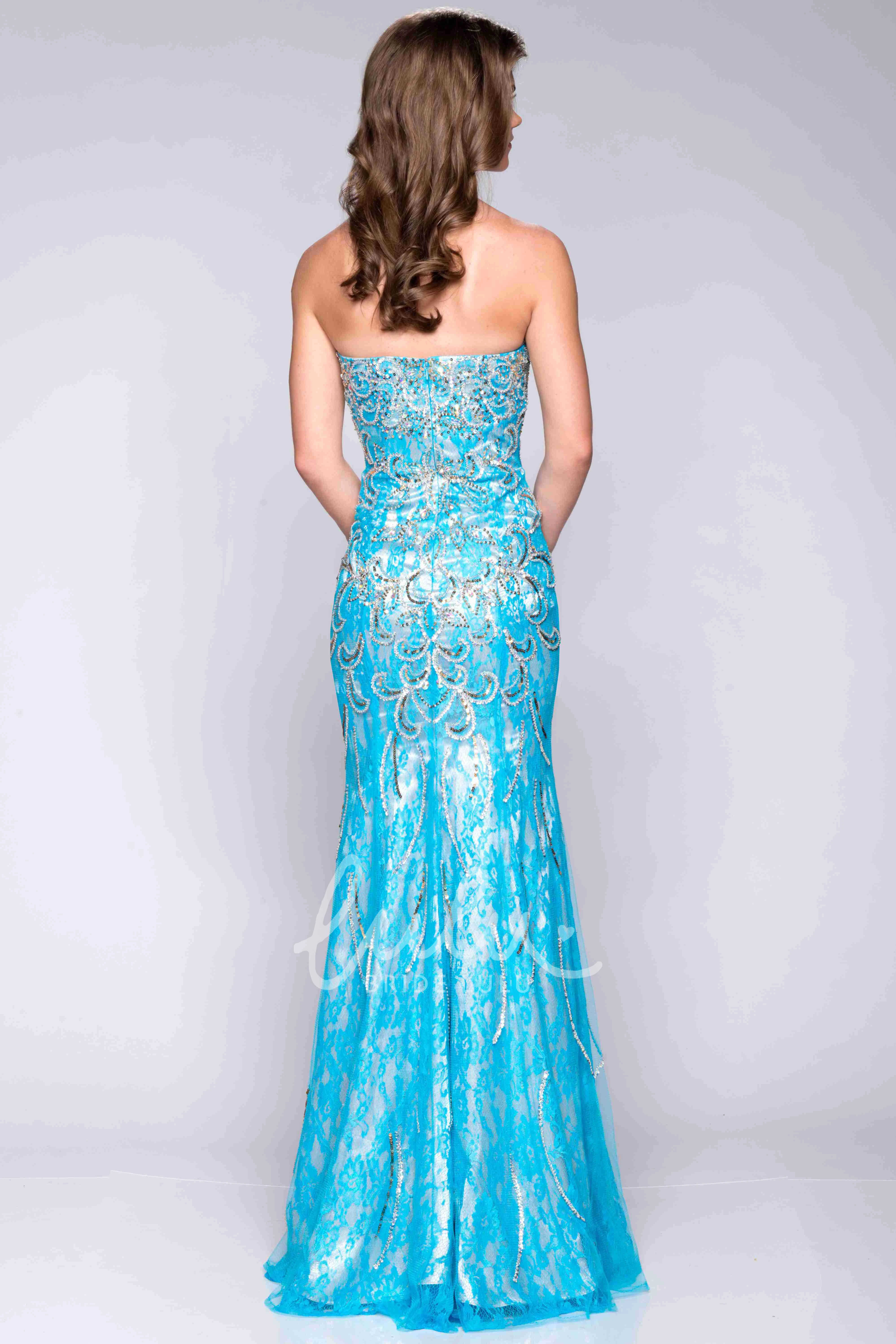 Beaded Sweetheart Sheath Prom Dress with Side Slit Classy Women's Dress