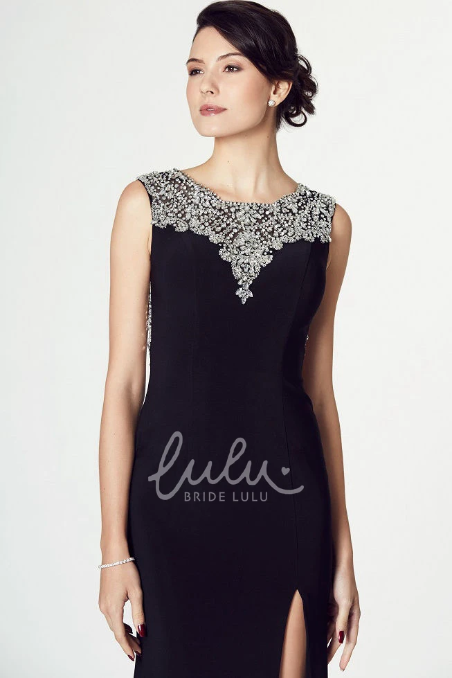 Beaded V-Neck Sleeveless Prom Dress Floor-Length