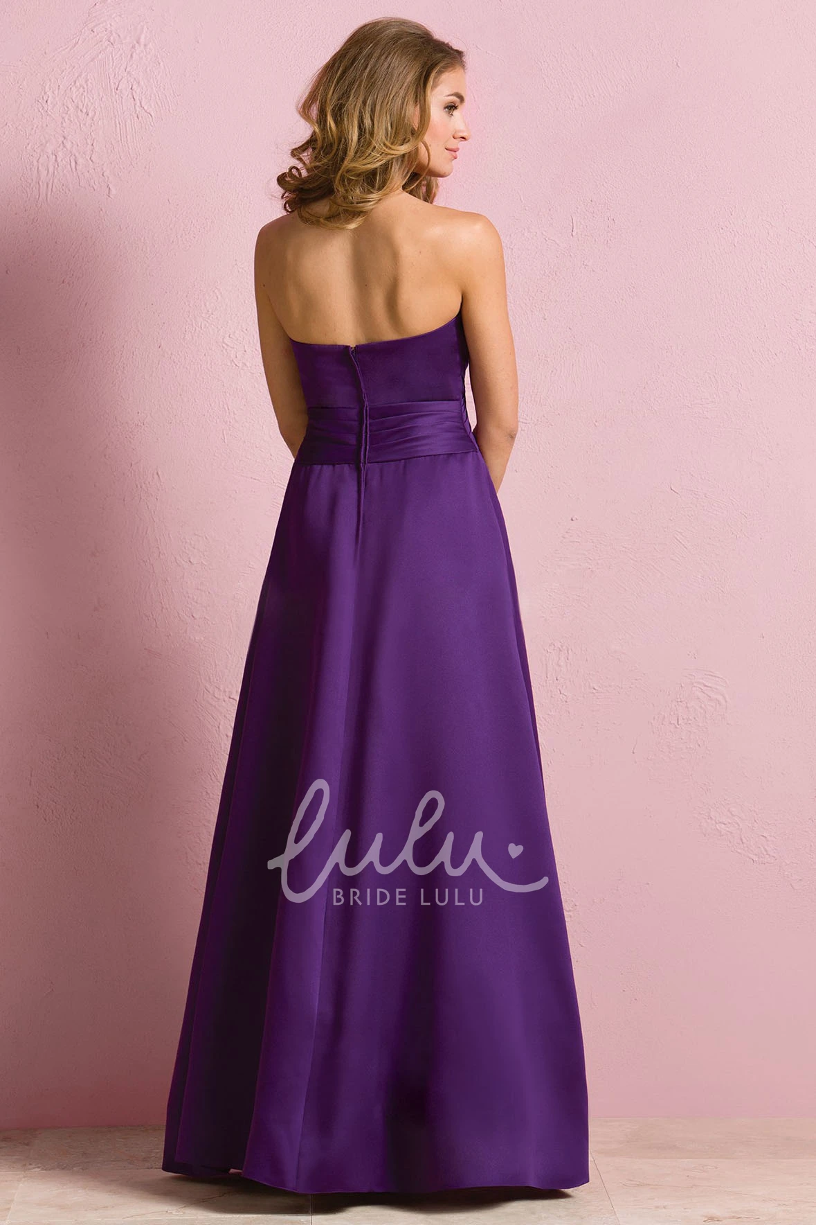 A-Line Satin Bridesmaid Dress with Ruched Bodice Unique Bridesmaid Dress