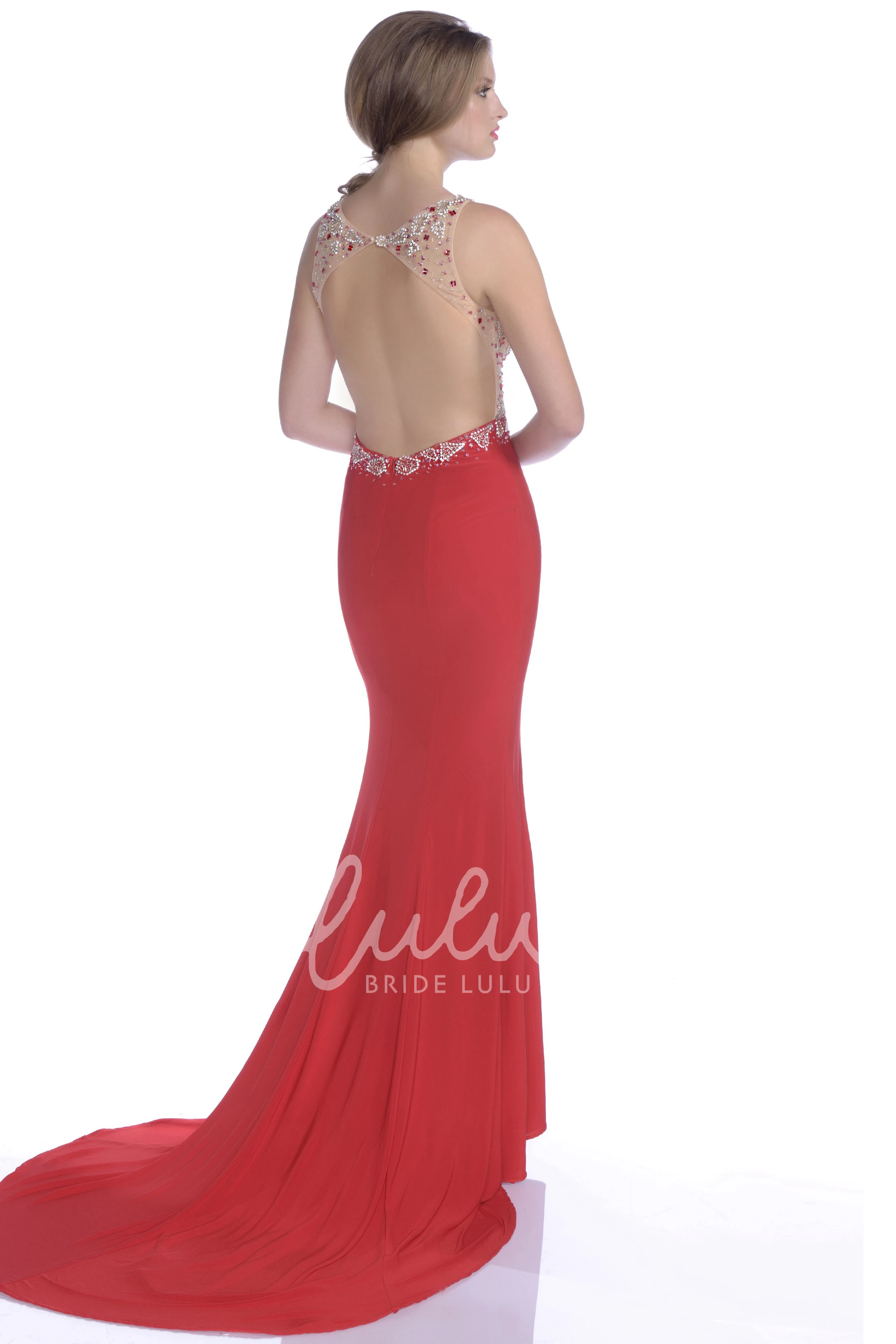 Sleeveless Asymmetrical Chiffon Prom Dress Side Slit Modern Gown