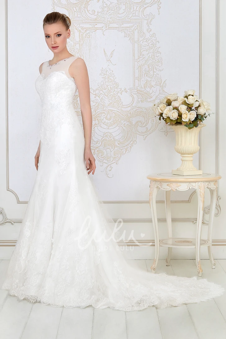 Lace Mermaid Wedding Dress with Scoop Neckline