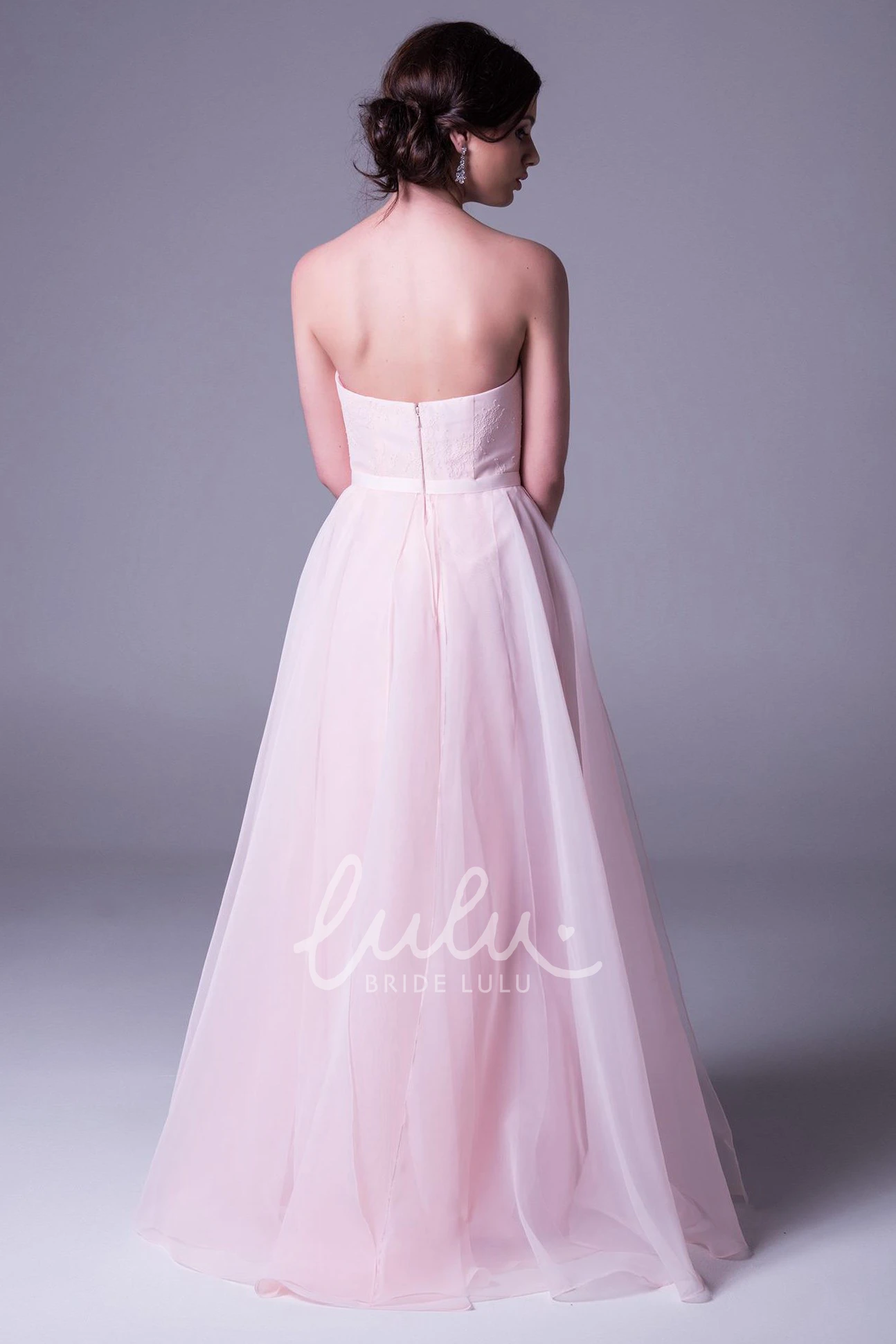 Floor-Length A-Line Tulle Sweetheart Prom Dress with Sleeveless